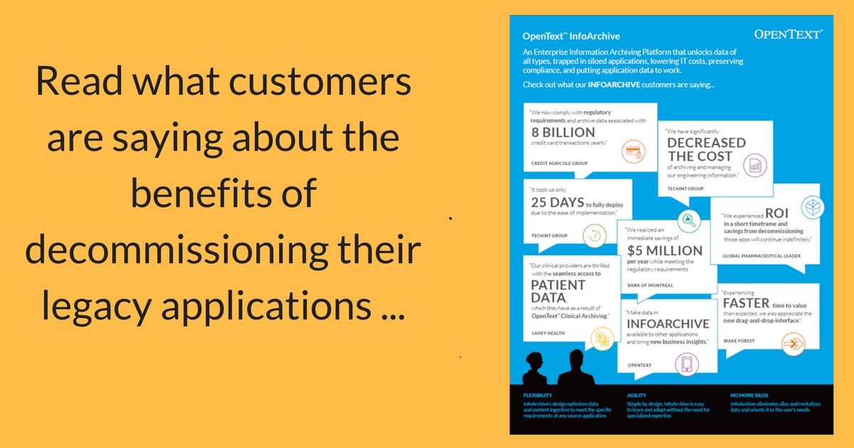 Thumbnail of what customers are saying about the benefits of decommissioning their legacy applications