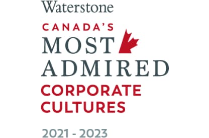 워터스톤 캐나다의 가장 존경받는 기업 문화 2021-2023 어워드 로고