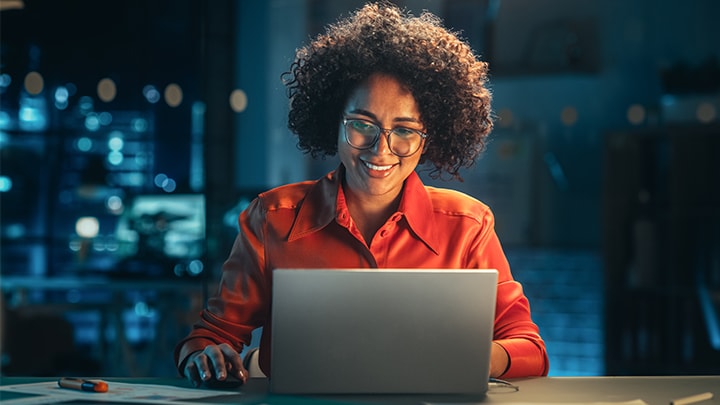 A person working on a laptop
