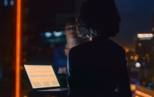 person on a computer