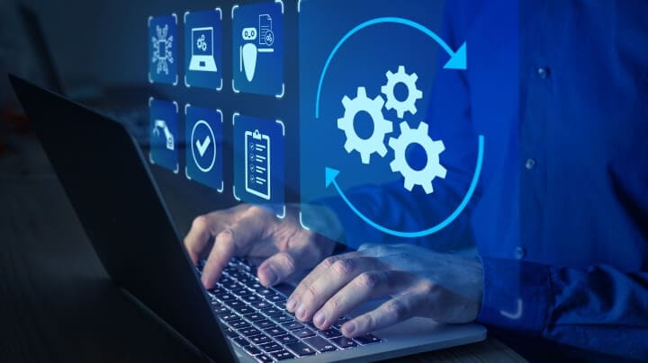  A person working on laptop