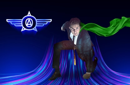 Smarter Digital Operations - business man with a superhero cape