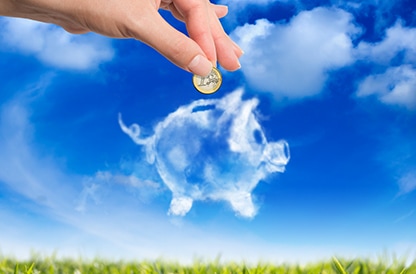 a cloud shaped like a piggy bank