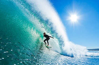 a man surfing
