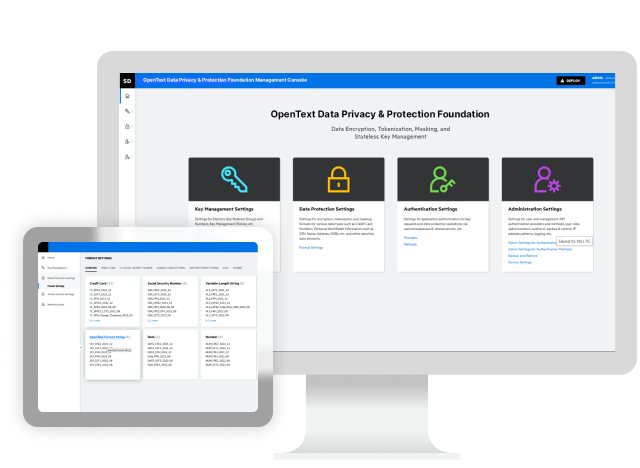 OpenText Data Privacy and Protection Foundation platform on a computer