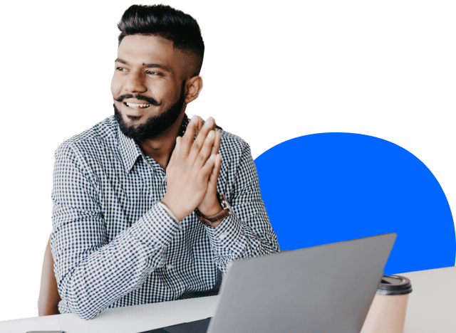 Man sitting on his office desk