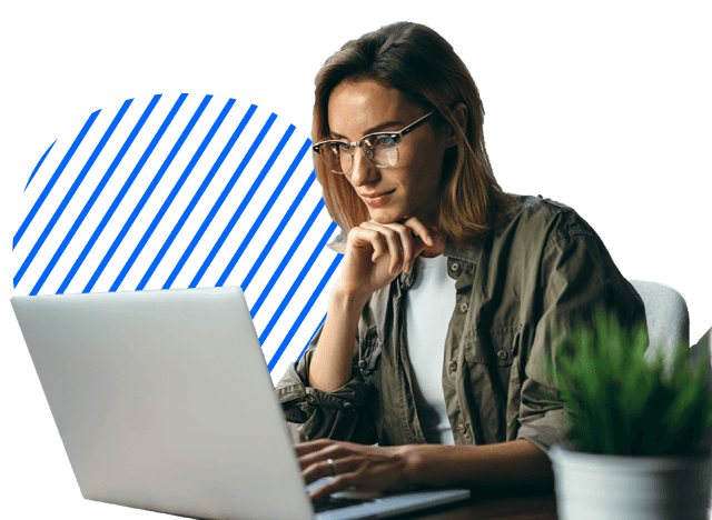 A women working on laptop remotely