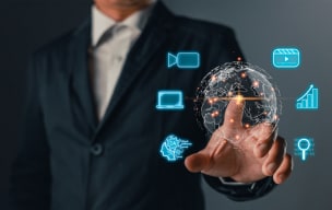 Person touching digital screen