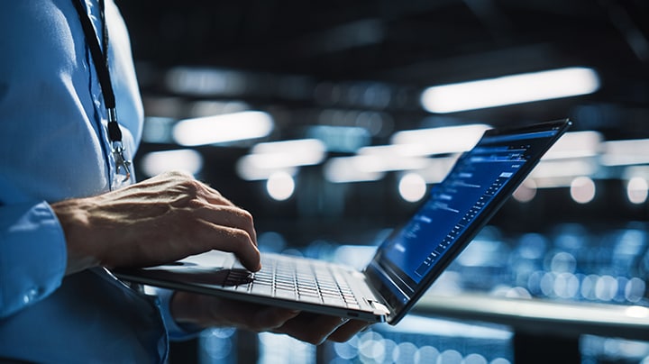 A person working on a laptop