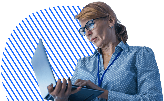 a woman working on a laptop