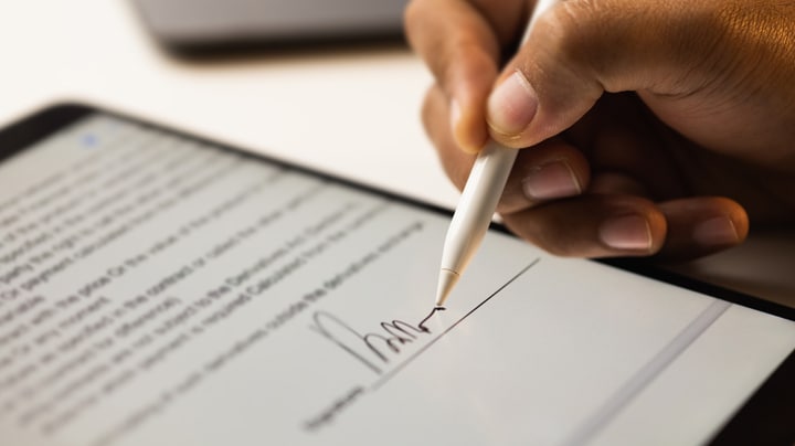 person signing an electronic document