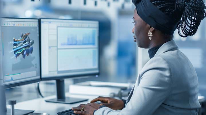 Woman working at computer