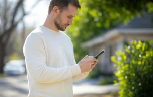 Person looking at smart phone