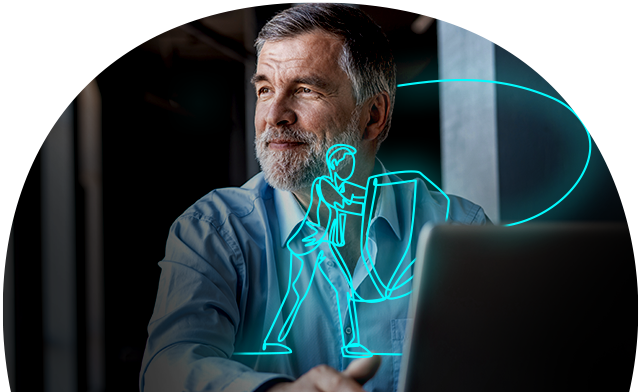 a man working on a laptop