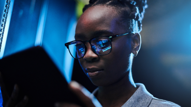 Person looking at tablet