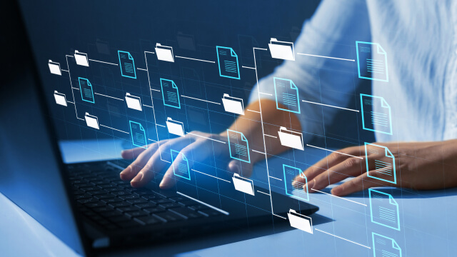 A person working on a laptop