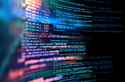 laptop computer screen showing lines of programming code