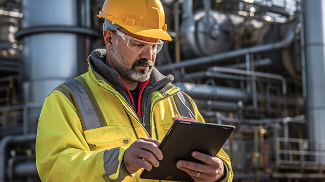A person holding a tablet