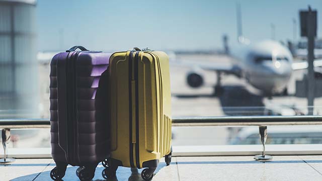 Luggage sitting on the floor.