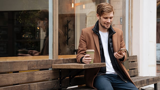 Man looking at his phone