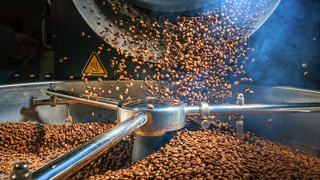 Coffee beans roasting