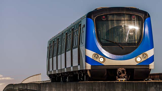 Subway car on track