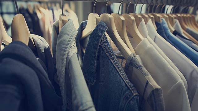 Clothing on racks
