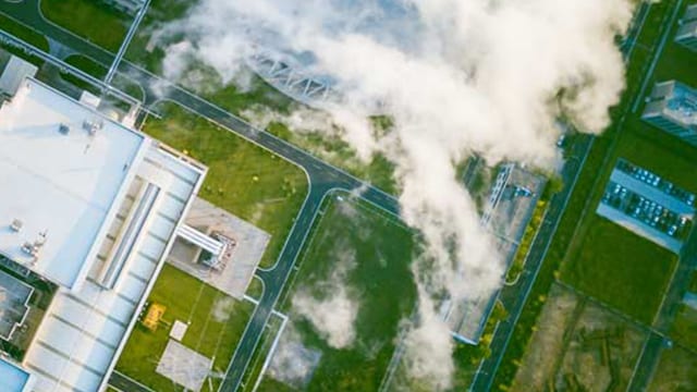 aerial photograph of energy facility
