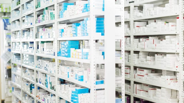 Shelves of medication