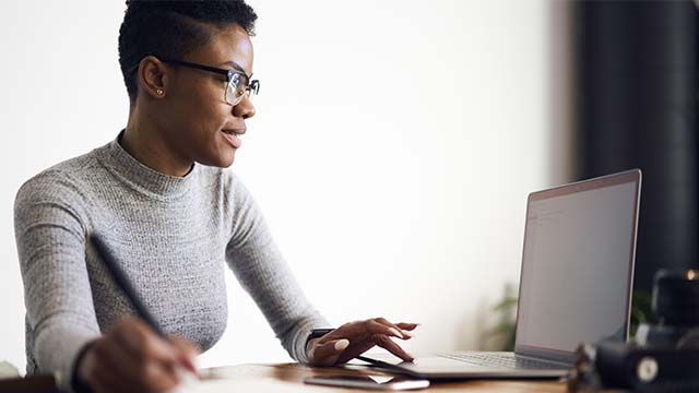 Person working on laptop