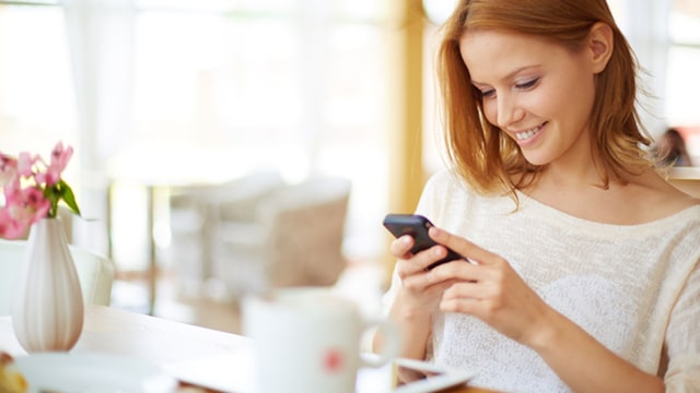 woman using phone