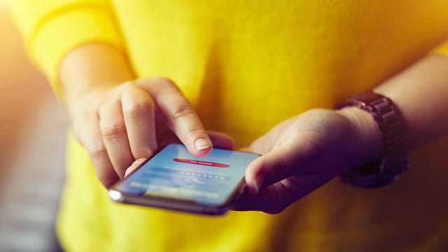 person holding a phone