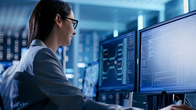 Women working on a computer.