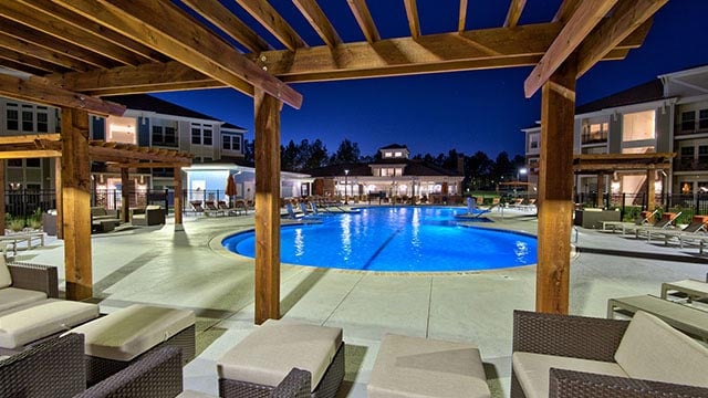 The view of the outdoor swimming pool