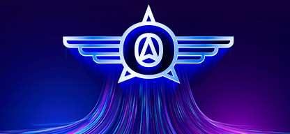 OpenText Aviator arrow wings icon