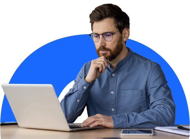 Person working at a laptop