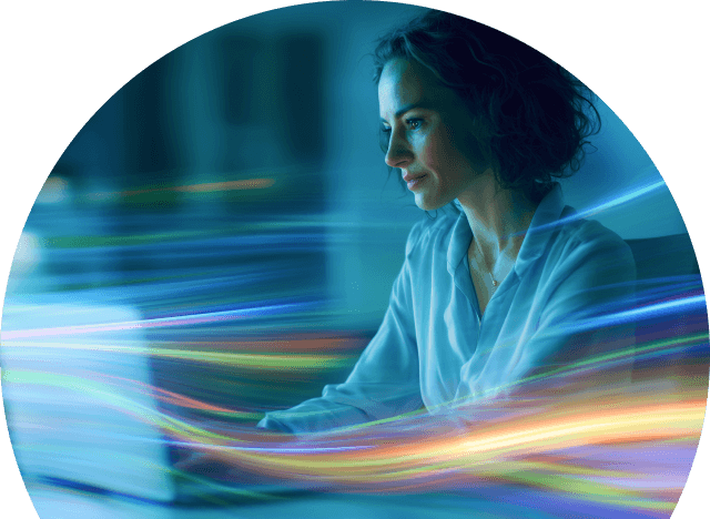 Employee working on a computer