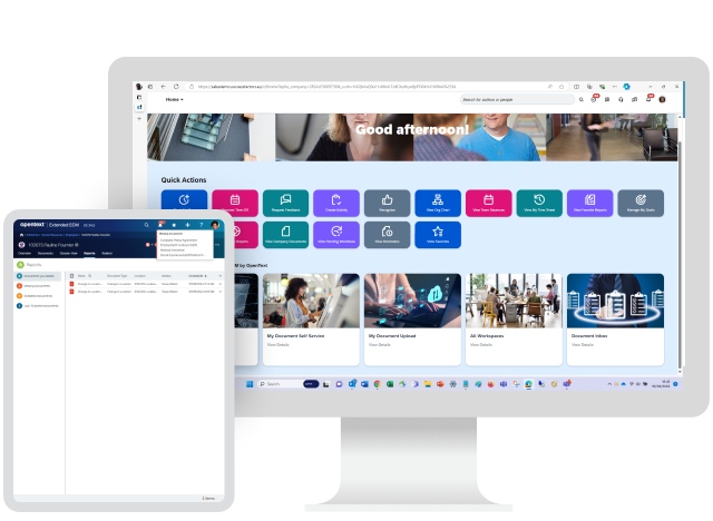 OpenText Content Management for Human Resourcesプラットフォームをコンピュータとタブレットで利用