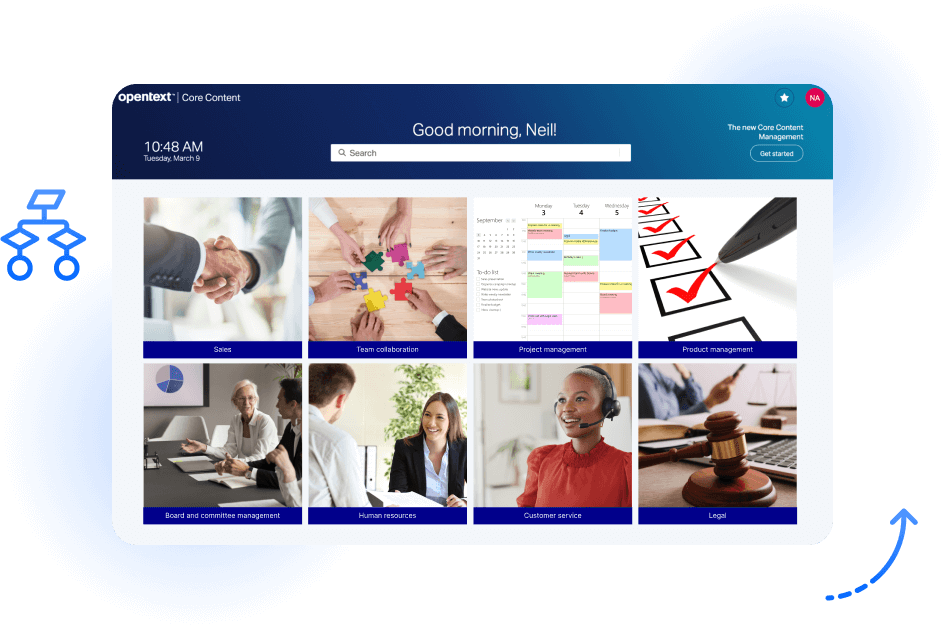 OpenText Core Content Management category view