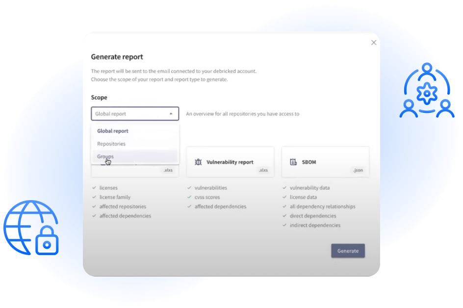 Generate reports view