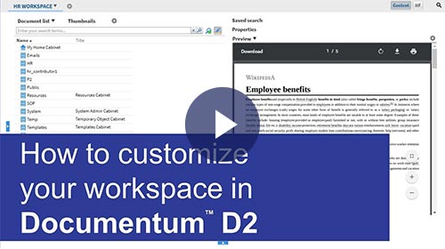 Customize D2 workspaces