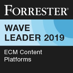 Forrester Wave Leader in ECM platforms, 2019 badge