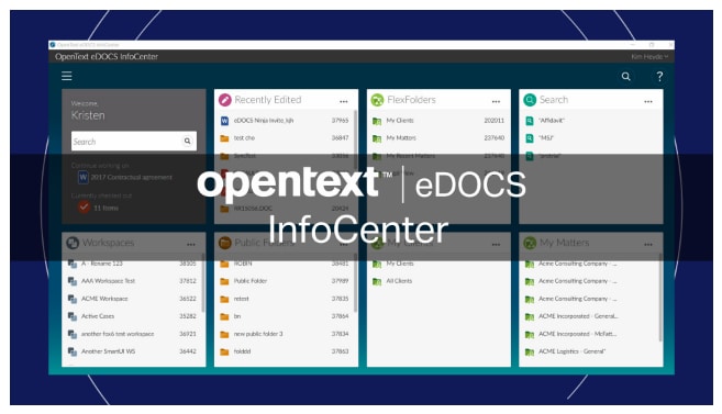 eDOCS InfoCenter screenshot