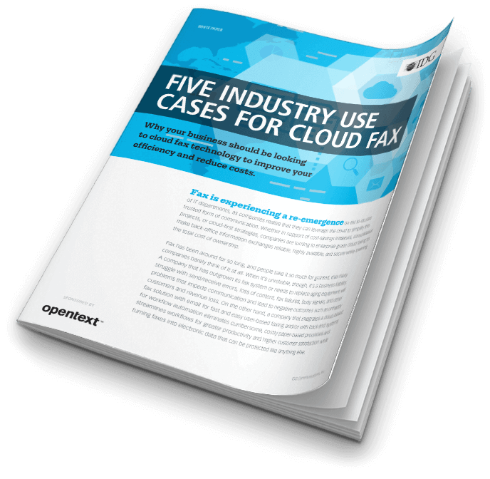 Five Industry Use Cases for Cloud Fax white paper cover