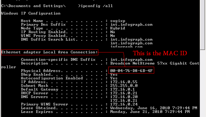 how to find mac address mac os x