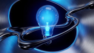 Lightbulb with liquid swirl design